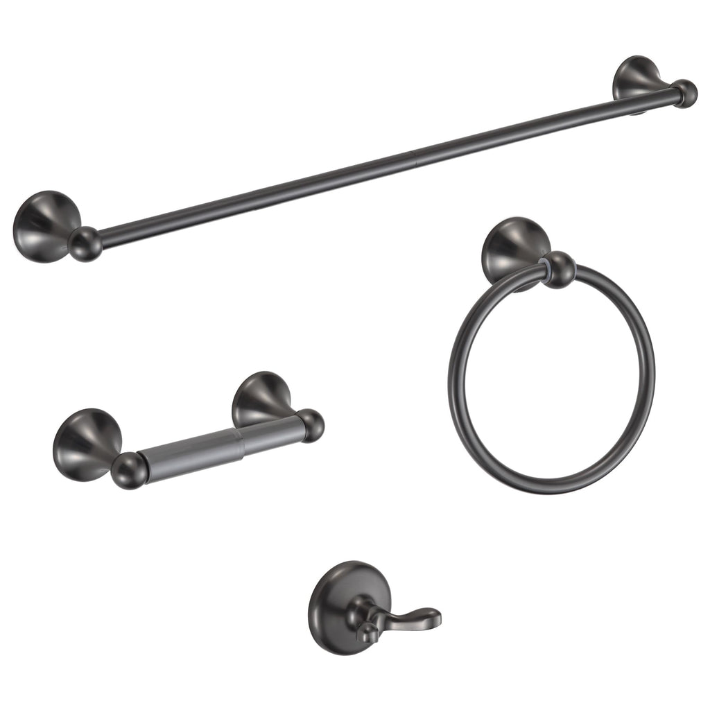 BGL Bathroom Accessory Set, Brushed Nickel Adjustable Expandable Towel Bar 4-Piece Bathroom Hardware Set Wall Mounted