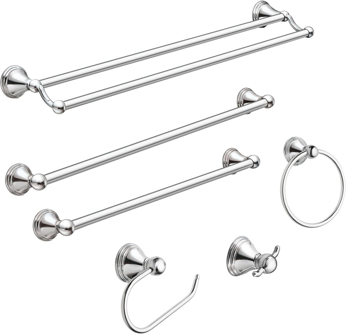 Moen Preston Collection Polished Chrome Bathroom Hand-Towel Ring, Wall Mounted Towel Holder, DN8486CH