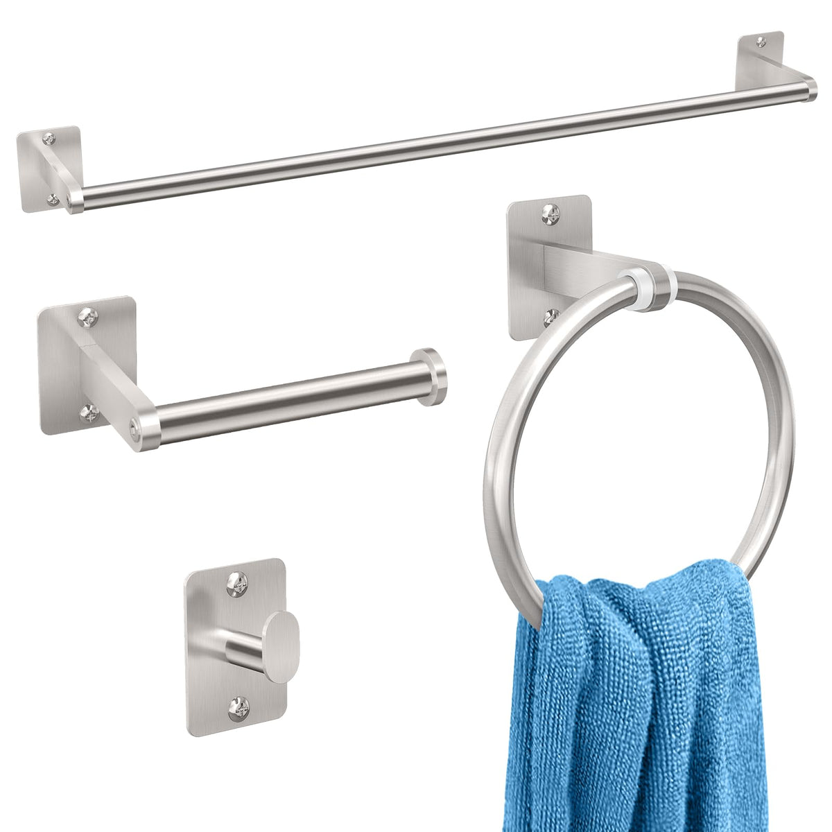 KLJKPA Black Bathroom Accessories Set, 4-Piece Bathroom Hardware Set