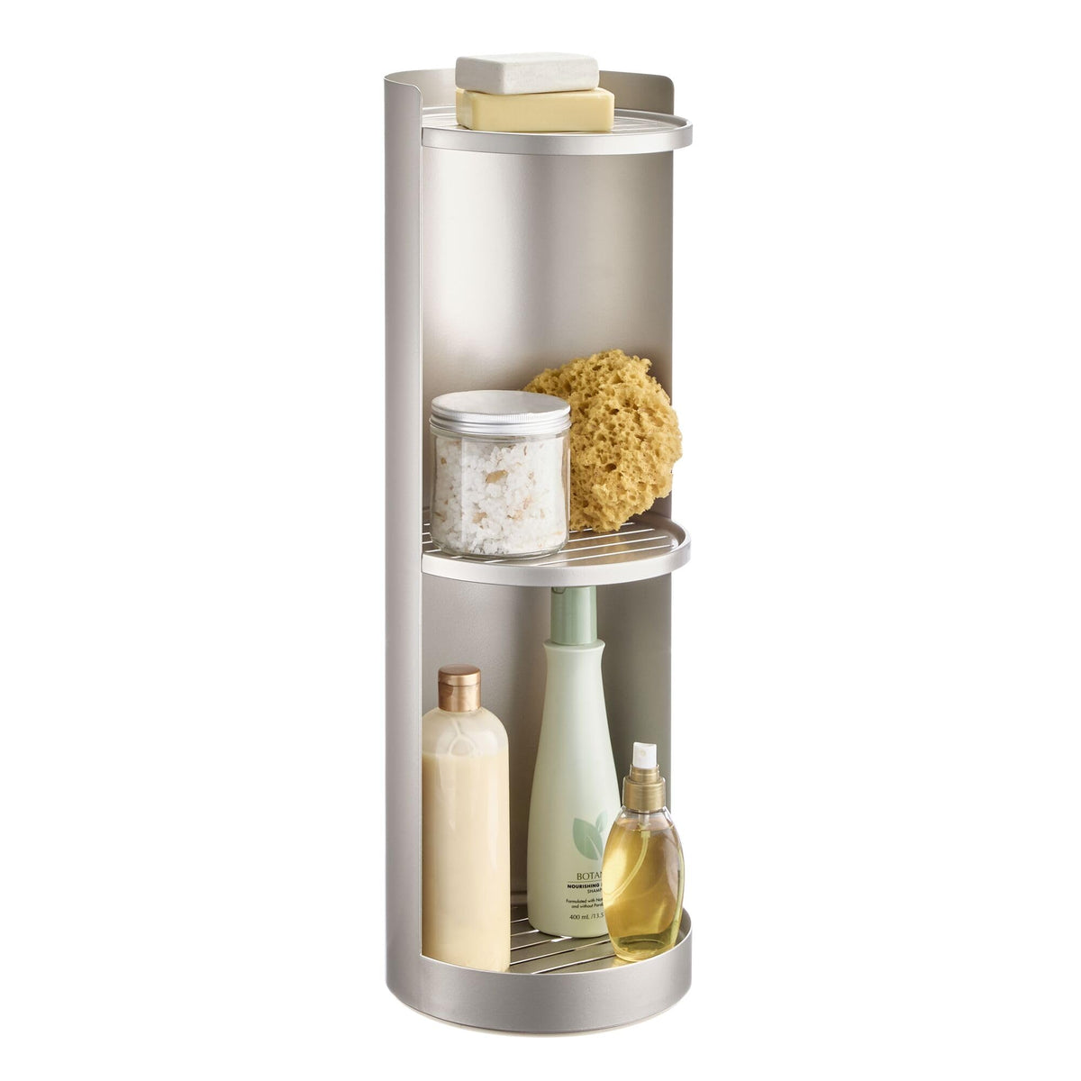iDesign Freestanding 3-Tier Rotating Bathroom Organizer, Matte Black