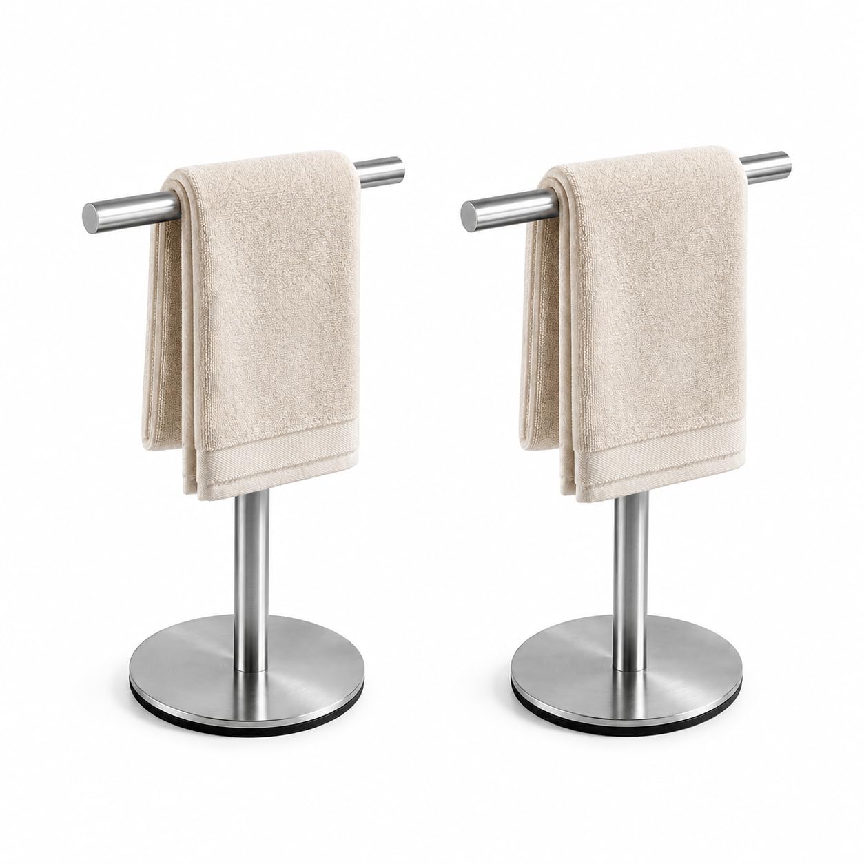 Bath Hand Towel Holder Standing, 13 Inch T-Shape Towel Bar Rack Stand, SUS304 Stainless Steel Brushed Finish,Tower Bar for Bathroom Kitchen Vanity Countertop