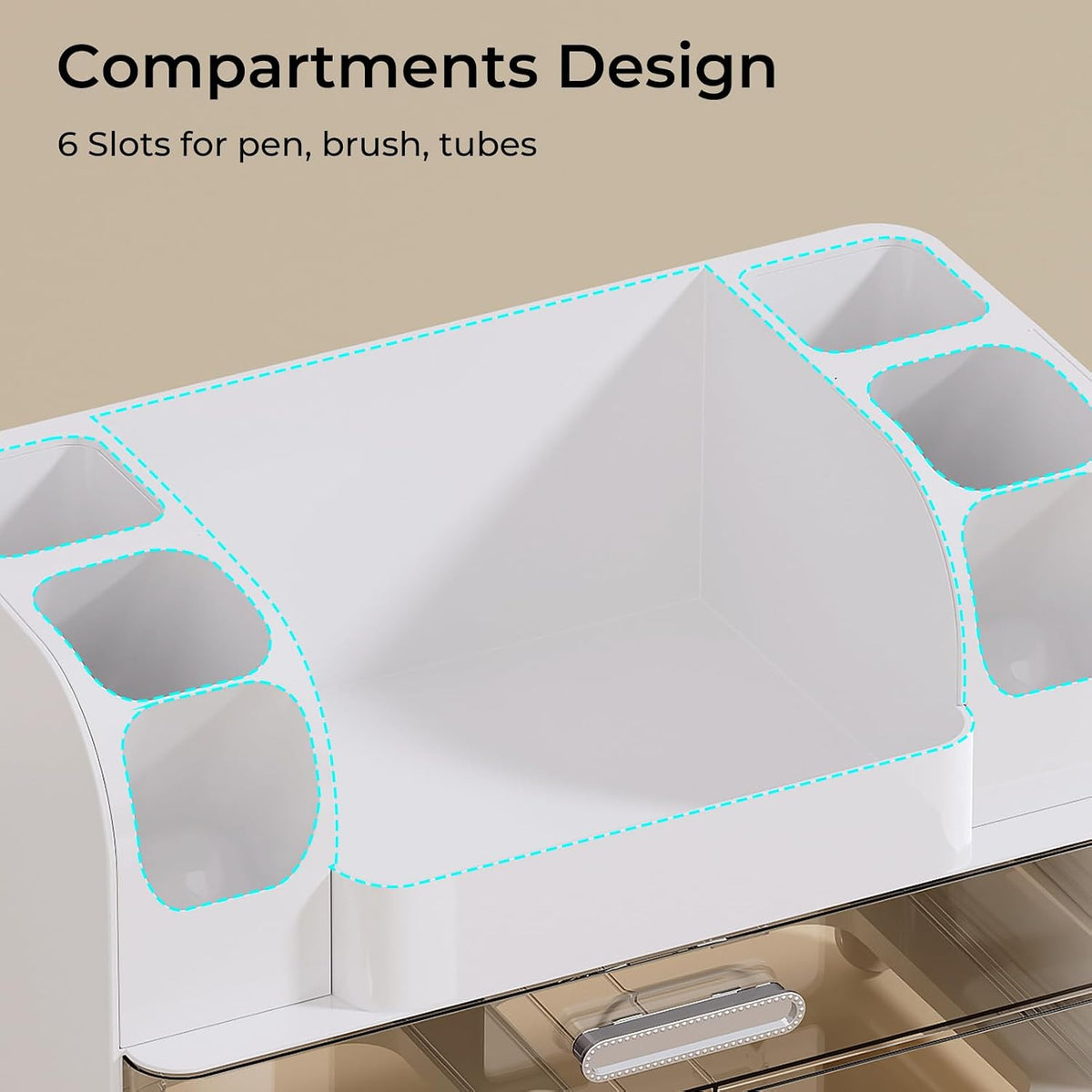 UFORU Makeup Organizer Countertop with 2 Large Drawers for Vanity Bathroom