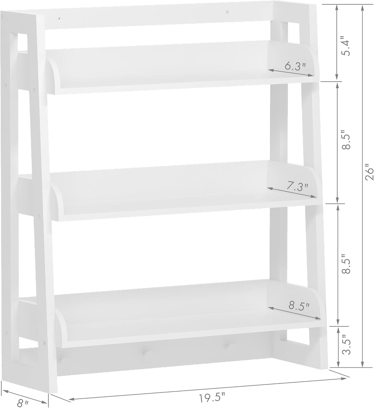UTEX Bathroom Wall Shelf, 3-Tier Wall-Mounted Organizer with Hooks, White