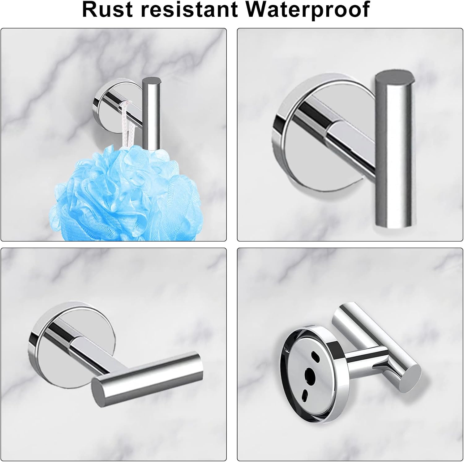 Cilee 8 Piece Polished Chrome Bathroom Hardware Set, 24inch Towel Bar Set