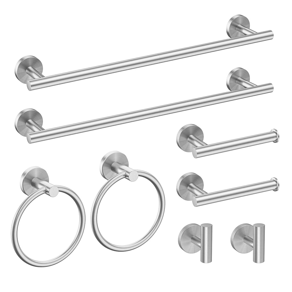 USHOWER 4PCS Matte Black Bathroom Accessories Set, 24-Inch Towel Bar Set