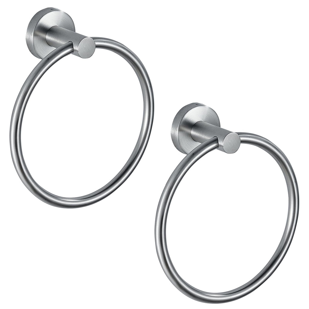 Towel Ring, Bathroom Hardware Accessories, Wall-Mounted Towel Ring, Simple Round Stainless Steel Towel Rack, for Bathroom and Kitchen (Gold)