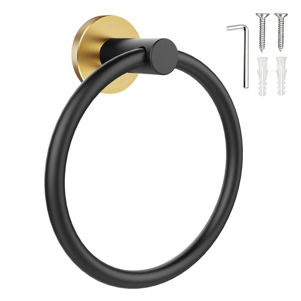 SetSail Towel Holder for Bathroom Wall Matte Black Towel Ring