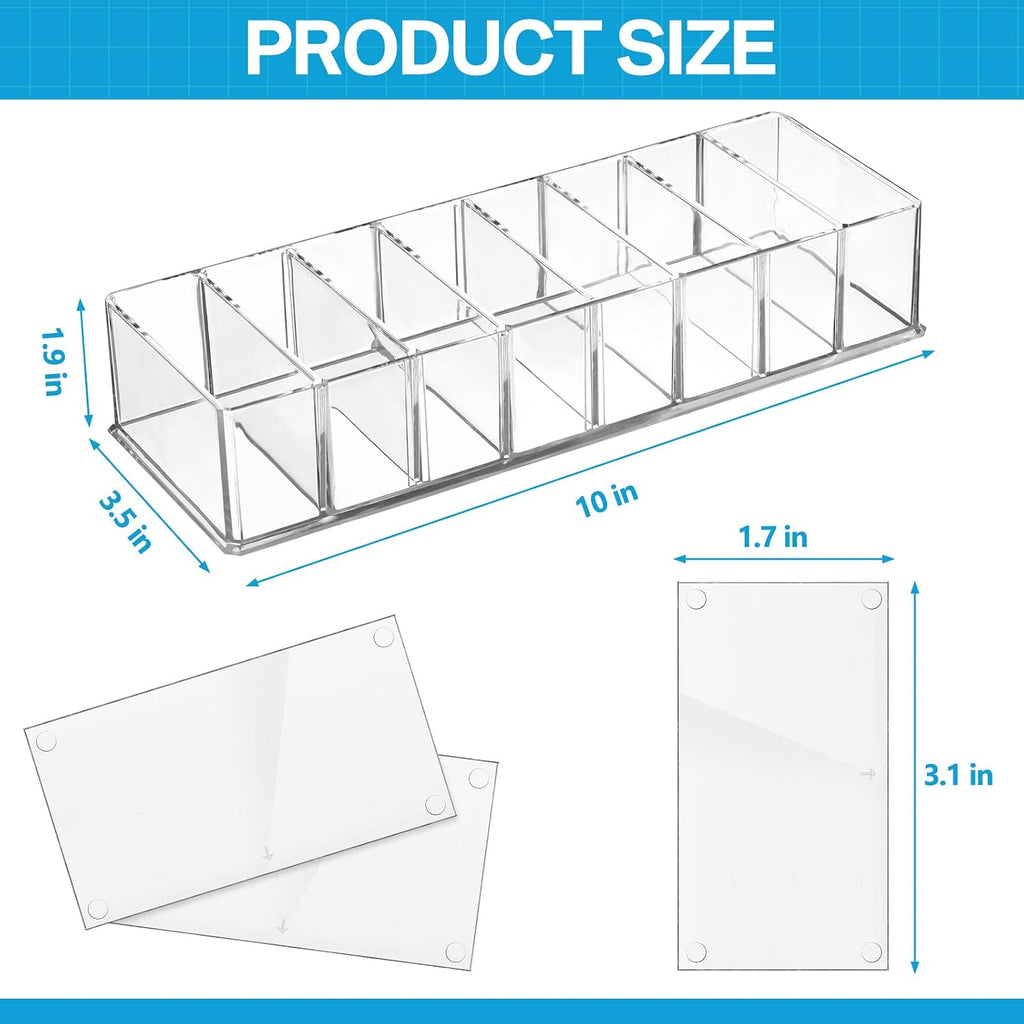 4 Pcs Uanse Acrylic Makeup Compact Organizer Detachable Clear Organizer