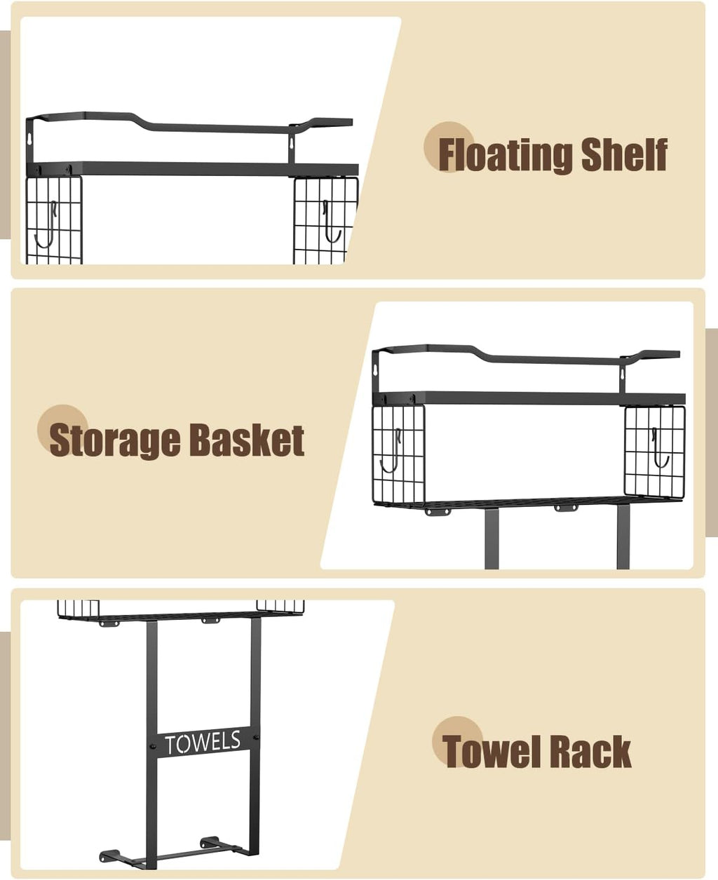 Aetyord Towel Racks for Bathroom Wall Mounted Towel Storage Organize