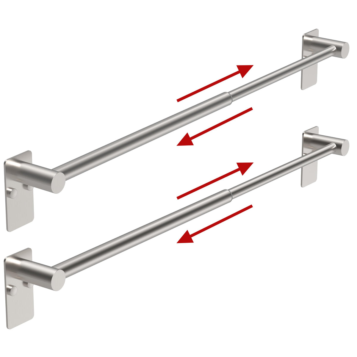 Towel Bar, Adhesive or Drill Wall Mount, Matte Black, 1 Pack