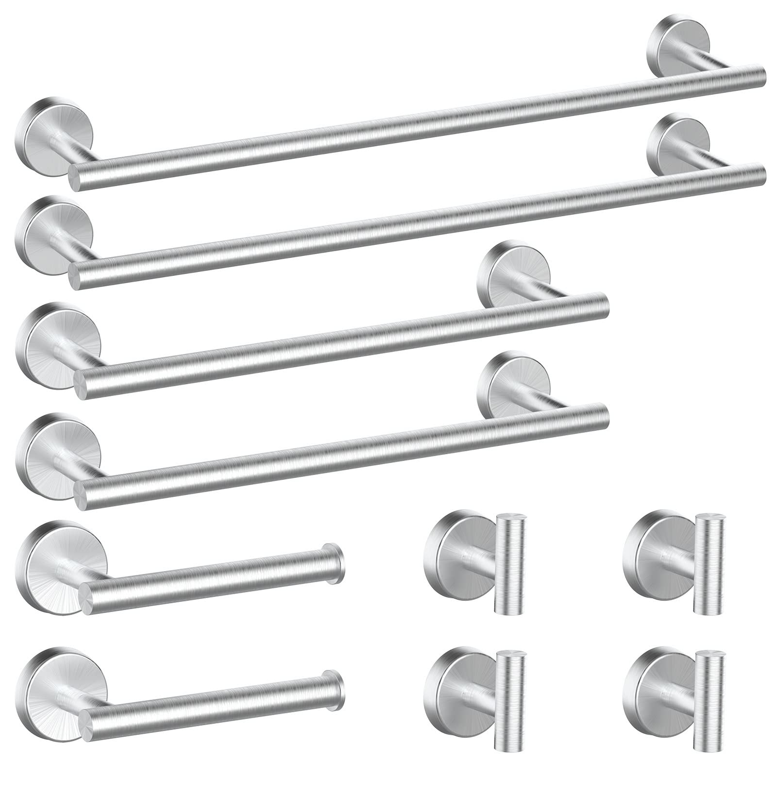 Newfun 10 Pieces Polished Chrome Bathroom Hardware Set 24 Inch