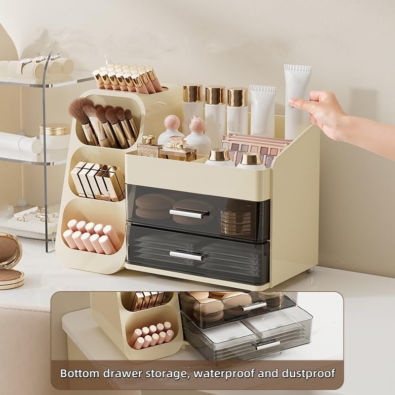 Covzoe Large Makeup Organizer with Brush Holder for Vanity
