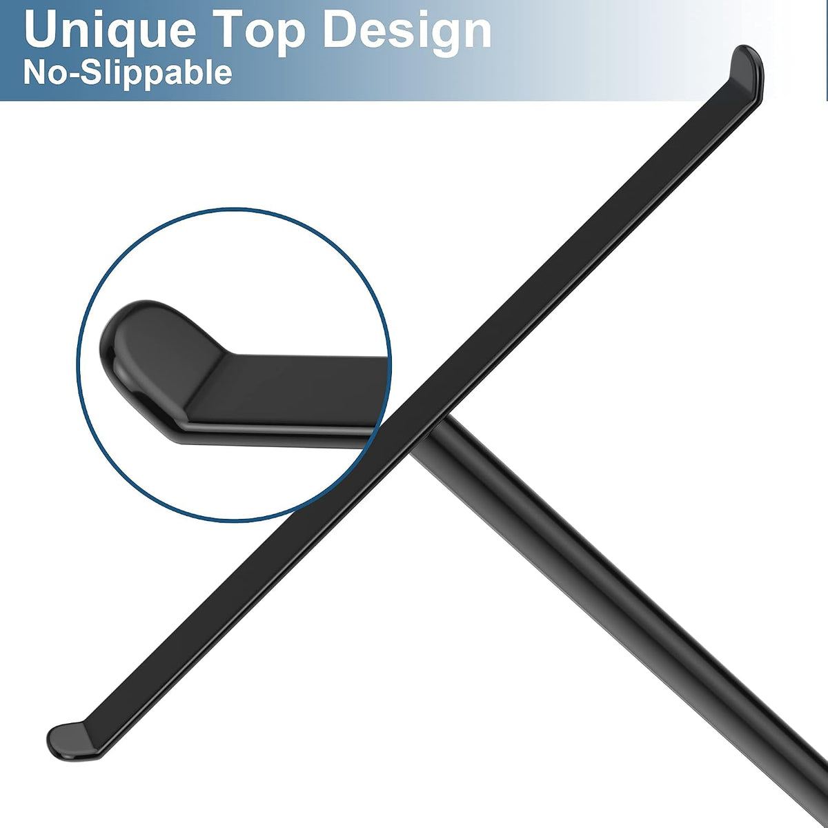 Black T-Shaped Hand Towel Holder Stand for Countertops, Stainless Steel
