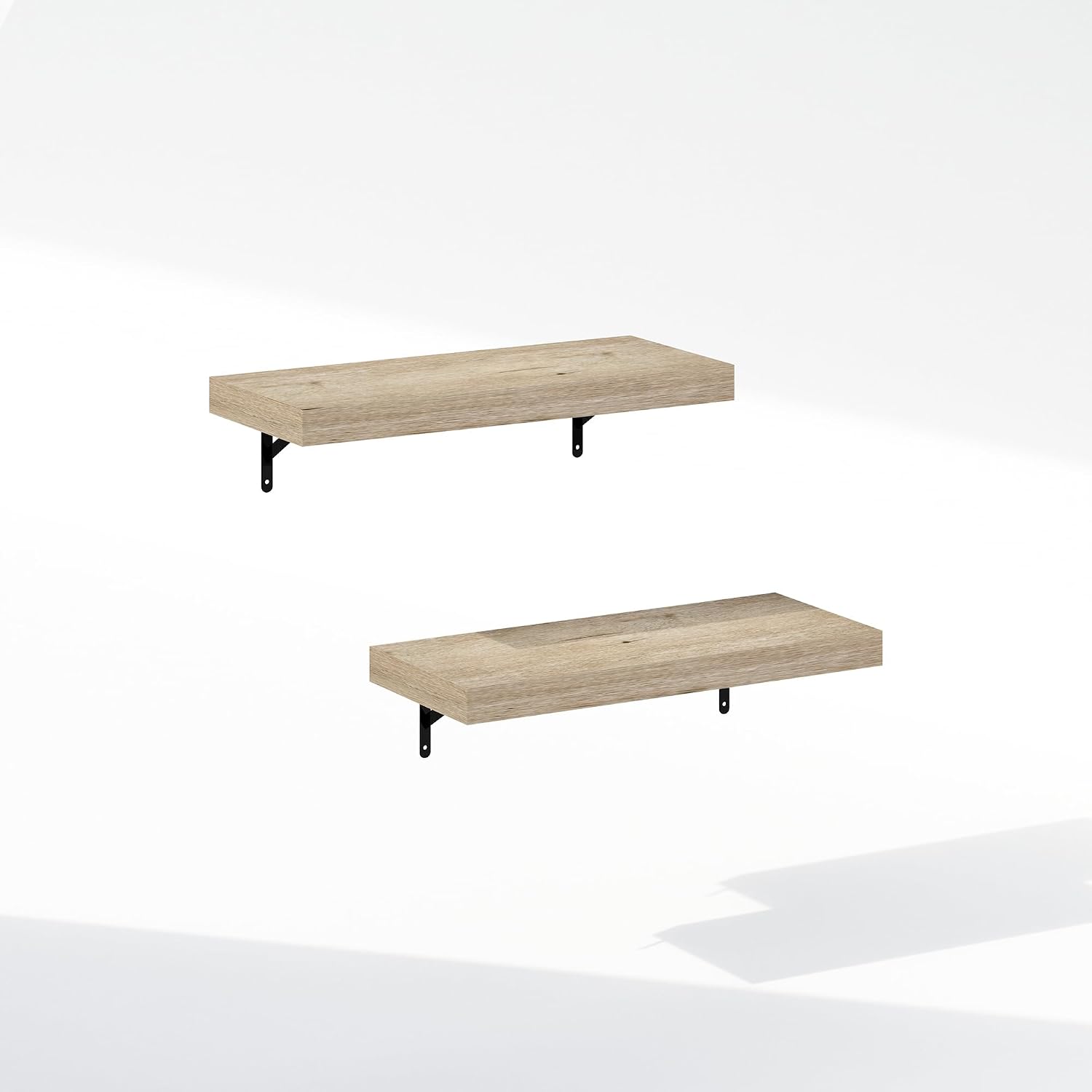 Furinno Tanna Floating Shelves for Wall Set of 2, 22-Inch Bathroom Wall Shelf, Wall Mounted Shelf, for Bathroom Organizers and Storage, Living Room, Natural