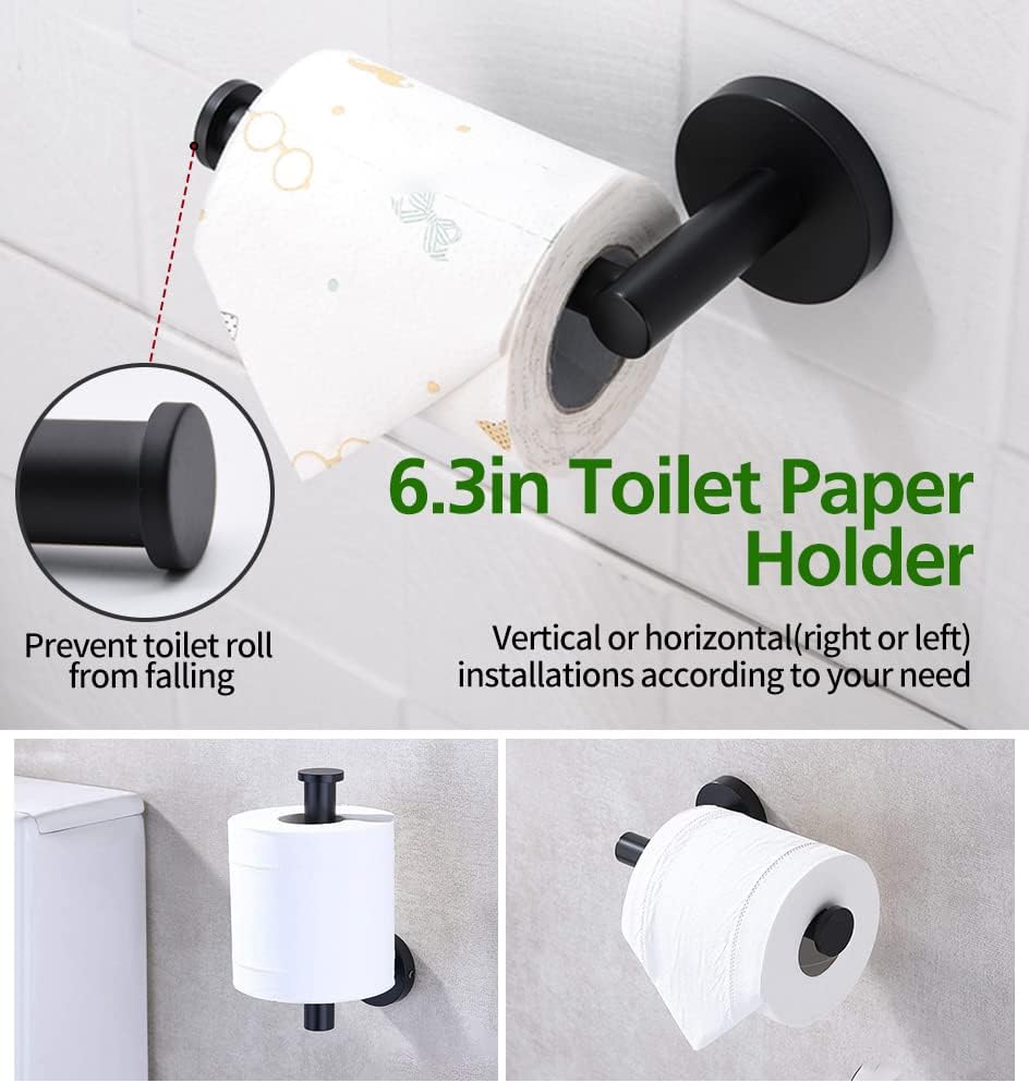 10pcs Matte Black Bathroom Hardware Set