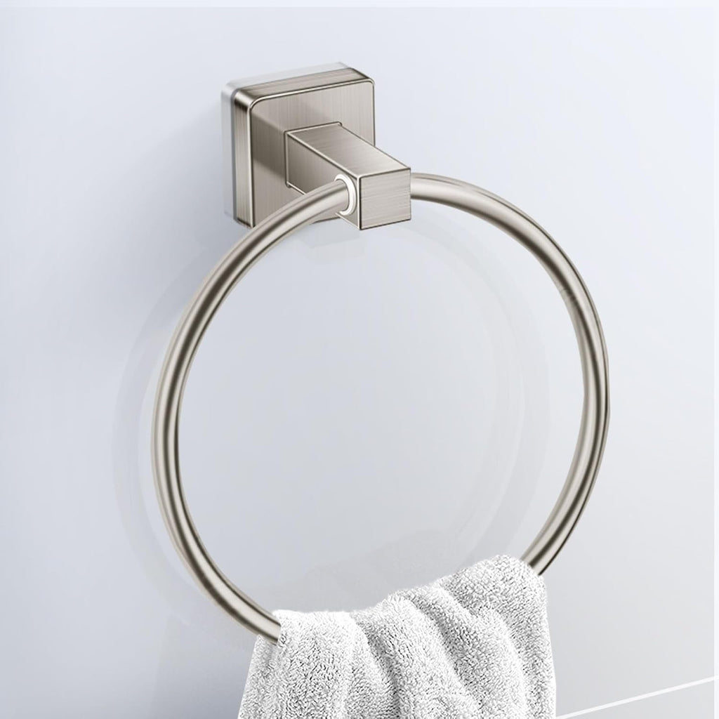 Bathroom Hardware Accessories Set 4 Pieces, Brushed Nickel Stainless Steel Towel Bar Set, Includes 24In Towel Bar, Towel Ring, Robe Towel Hooks,Toilet Paper Holder, Bathroom Towel Rack Set