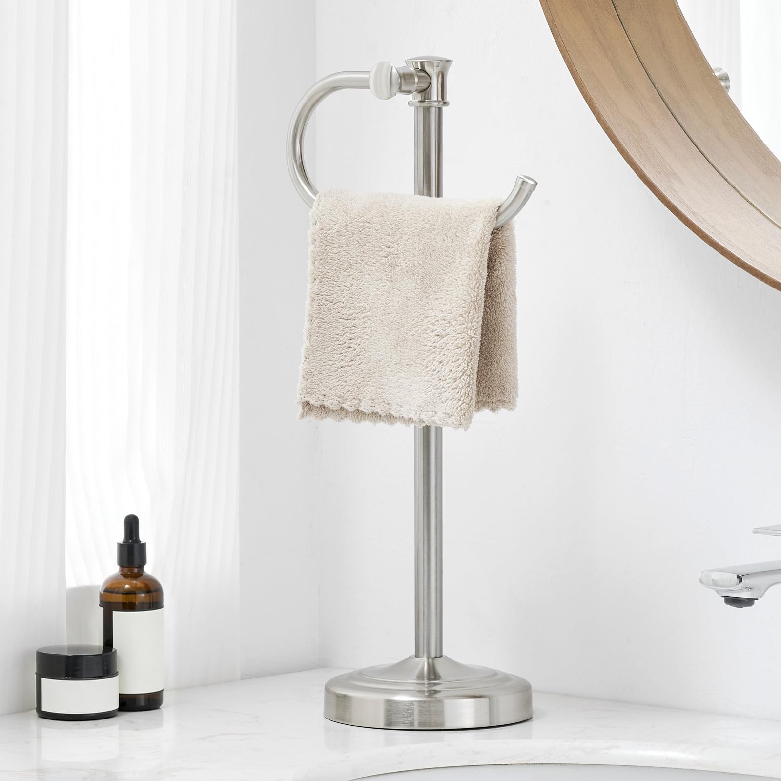 BESy Stand Hand Towel Holder, Countertop Towel Bar, Oil Rubbed Bronze