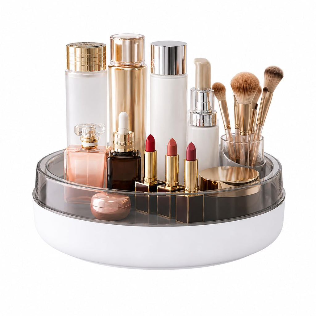 funest Makeup Perfume Organizer, 360 Degree Rotating Lazy Susan Cosmetic Desk Storage Lotions Display Case Round Tray with Large Capacity, for your Jewelry