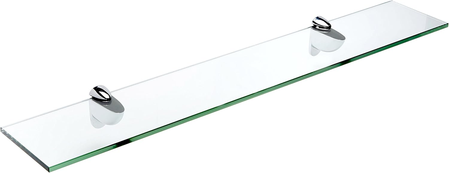 Spancraft 8" x 30" Brass Heron Glass Shelf