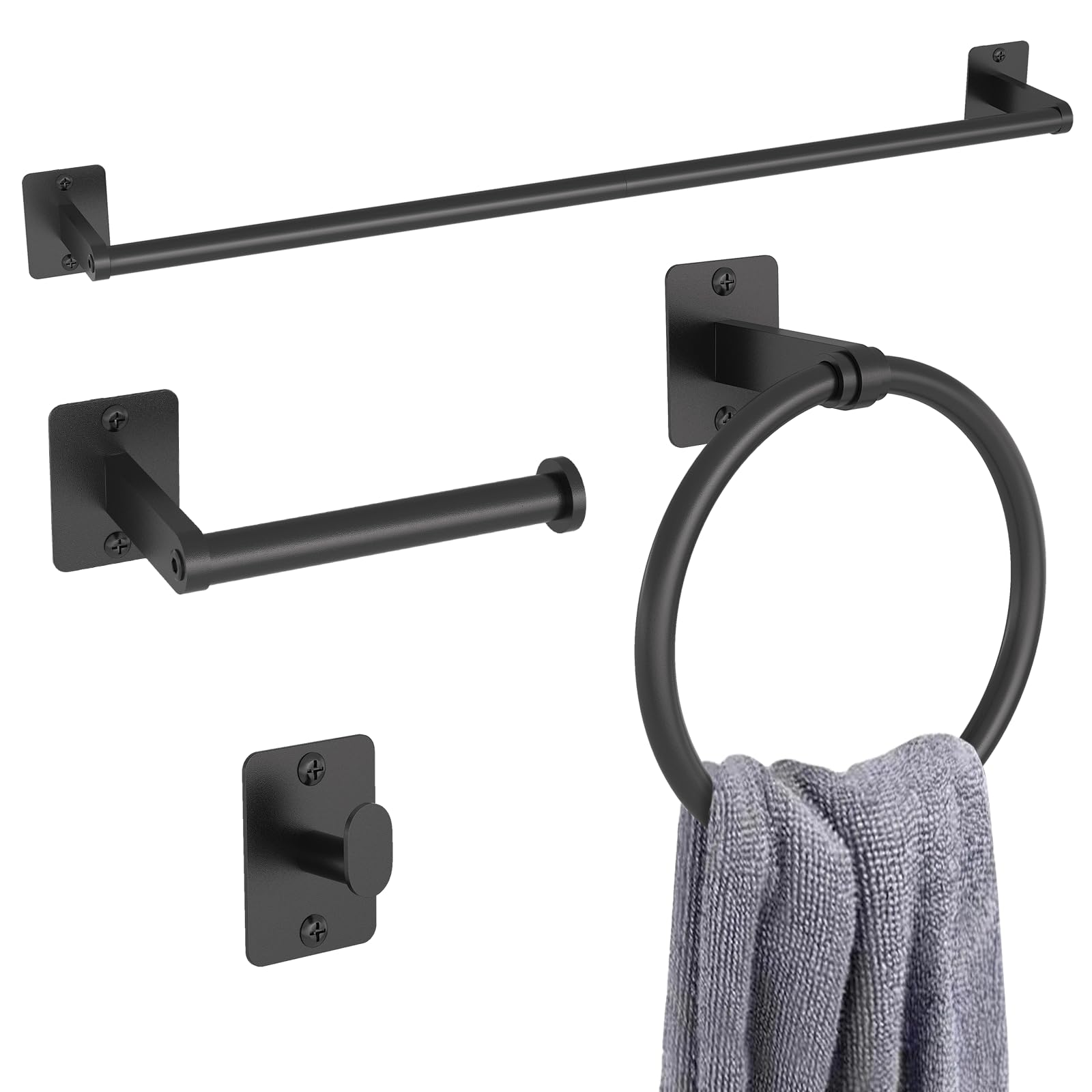 KLJKPA Brushed Nickel Bathroom Accessories Set, 4 PCS Bathroom Hardware Set