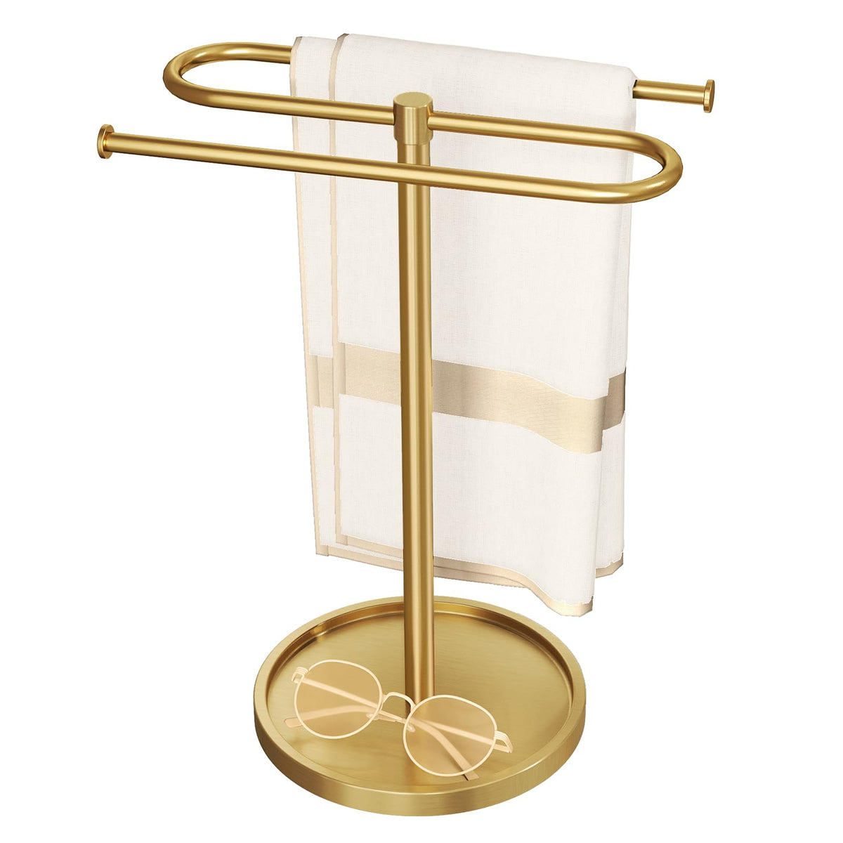 Bethom Hand Towel Holder Stand for Bathroom Countertop,S-Shape Bar,Black
