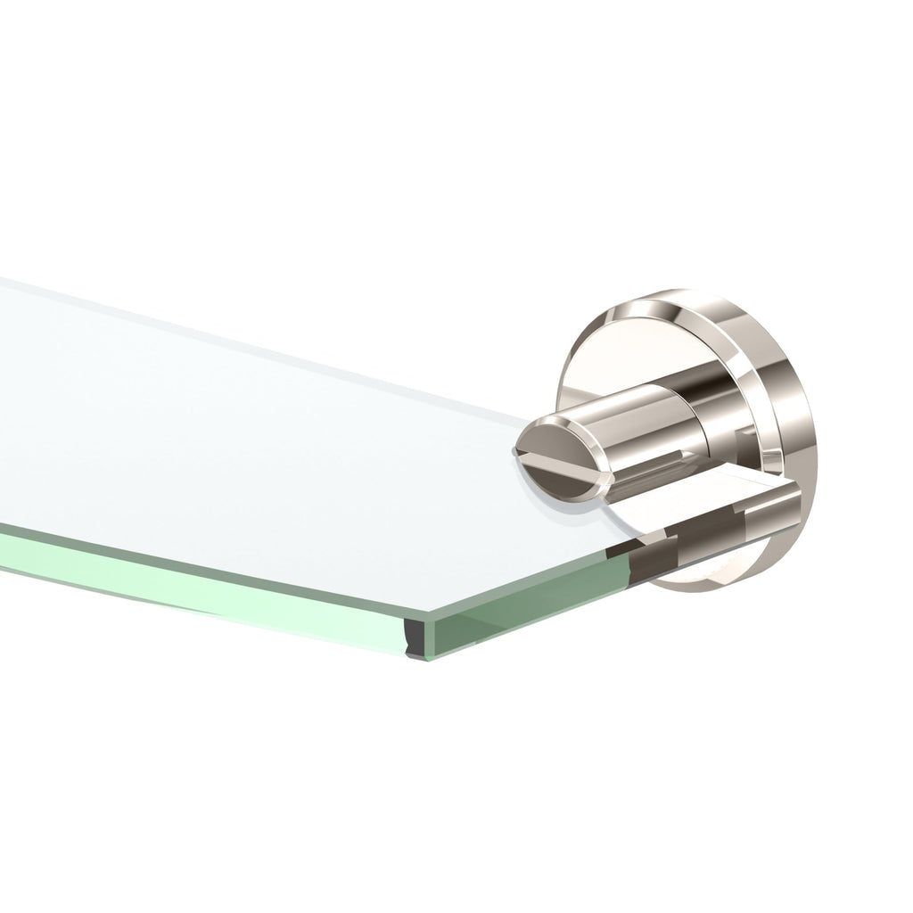 Gatco 5476 Locke Glass Shelf, Polished Nickel/Wall Mounted 20.13" X 5.38" Tempered/Floating Rectangle Glass Shelf for Bathroom