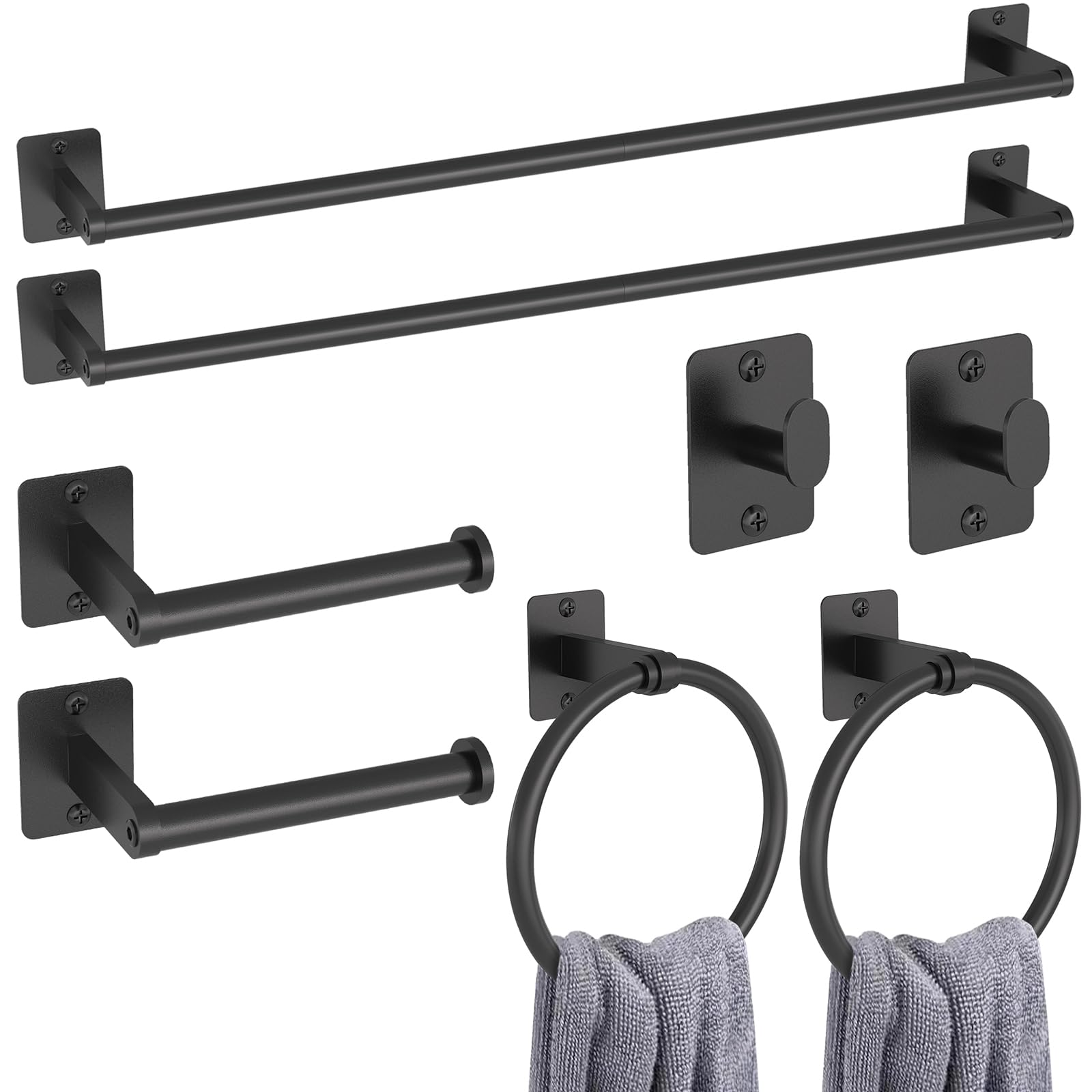 KLJKPA Brushed Nickel Bathroom Accessories Set, 4 PCS Bathroom Hardware Set