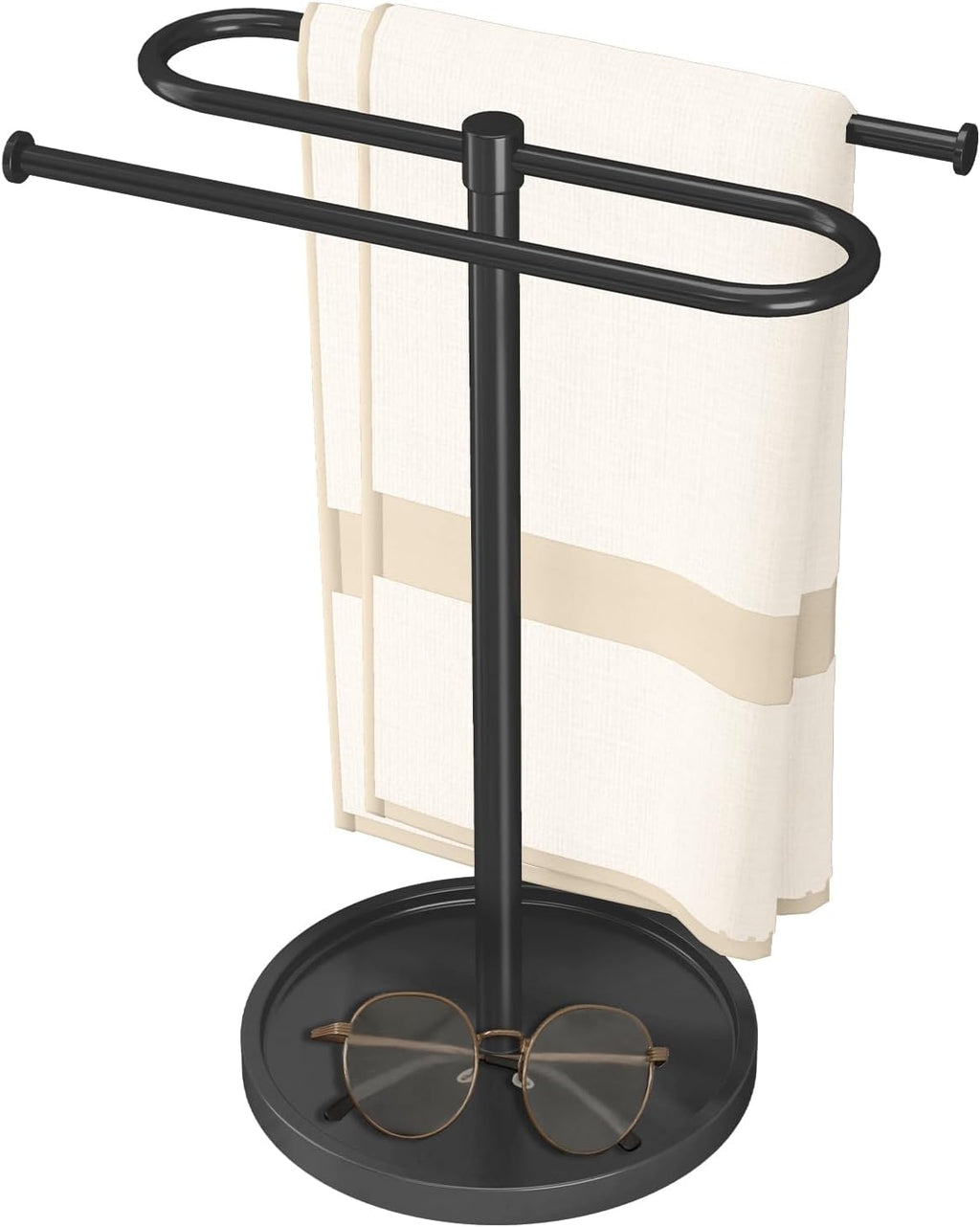 Bethom Hand Towel Holder Stand for Bathroom Countertop,S-Shape Bar,Black