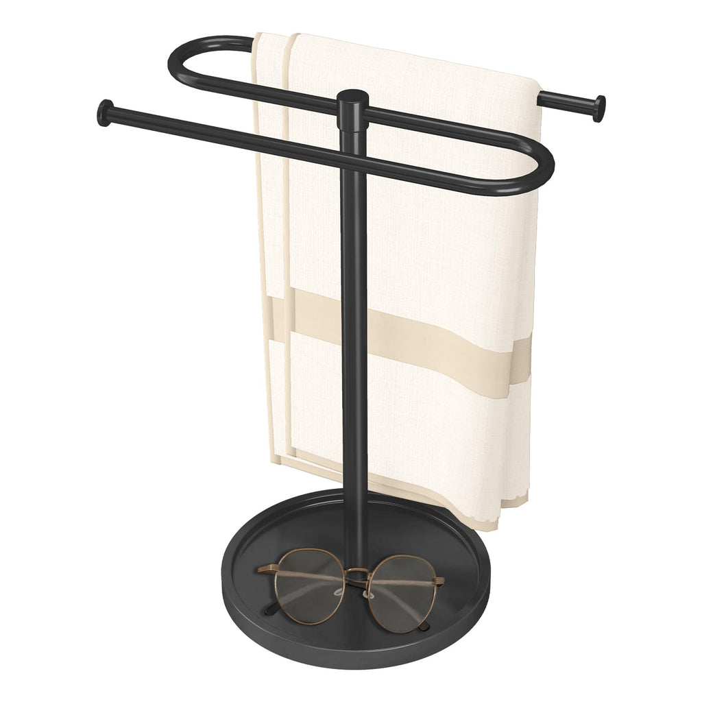 Bethom Hand Towel Holder Stand for Bathroom Countertop,S-Shape Bar,Black