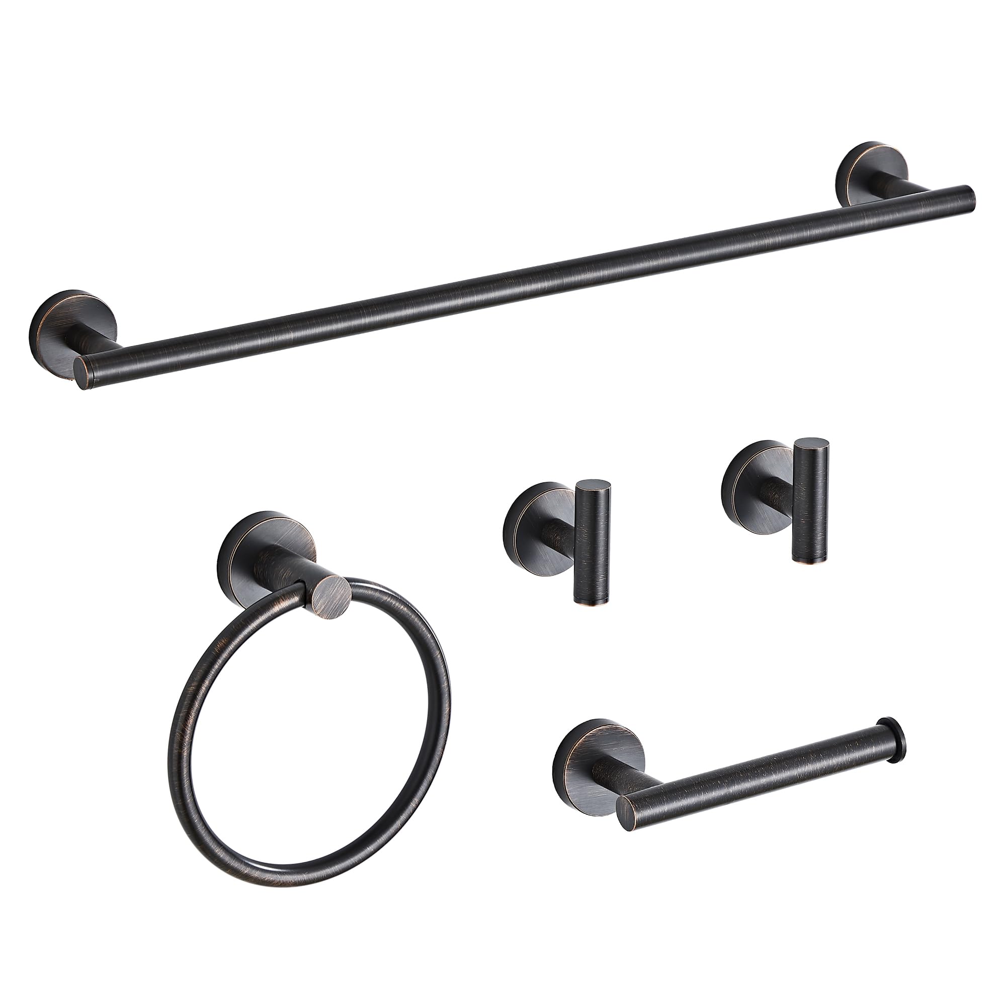 Brushed Gold Bathroom Hardware Set 5 Piece with Towel Racks for Bathroom, SUS304 Stainless Steel Bath Towel Bar Set, 24 Inch Wall Mounted Accessories Kit…