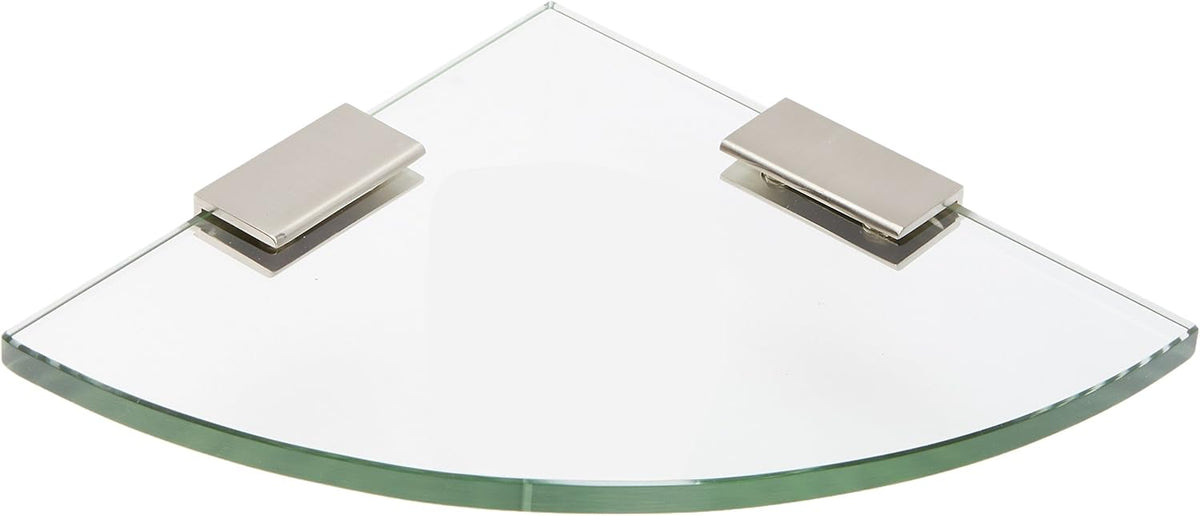 Spancraft 6" Quarter Round Glass with 2" Rectangle Clamp, Chrome Bracket