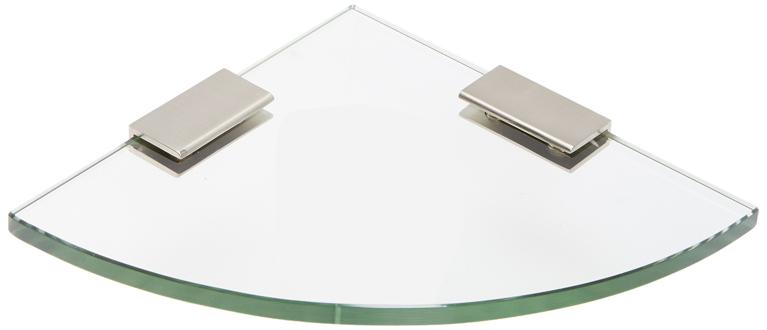 Spancraft 6" Quarter Round Glass with 2" Rectangle Clamp, Chrome Bracket