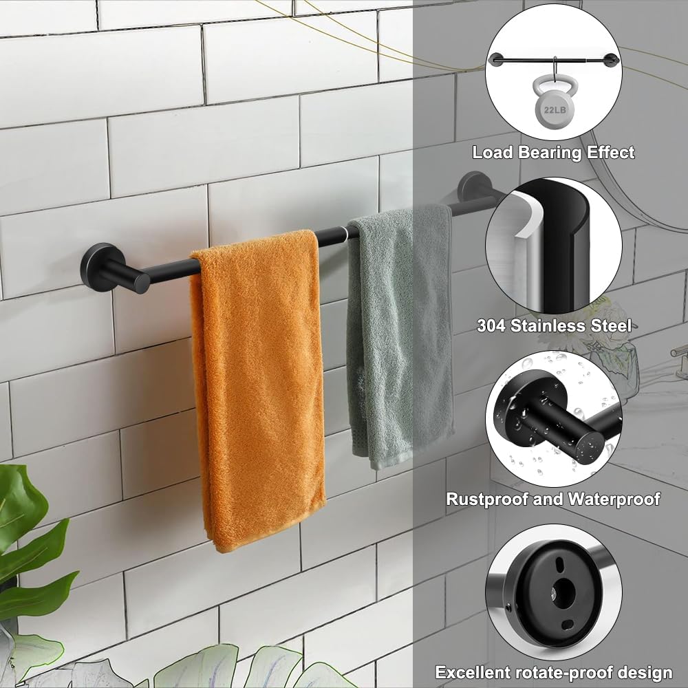 MGahyi Adjustable Stainless Steel Towel Racks for Bathroom 13.18-24In