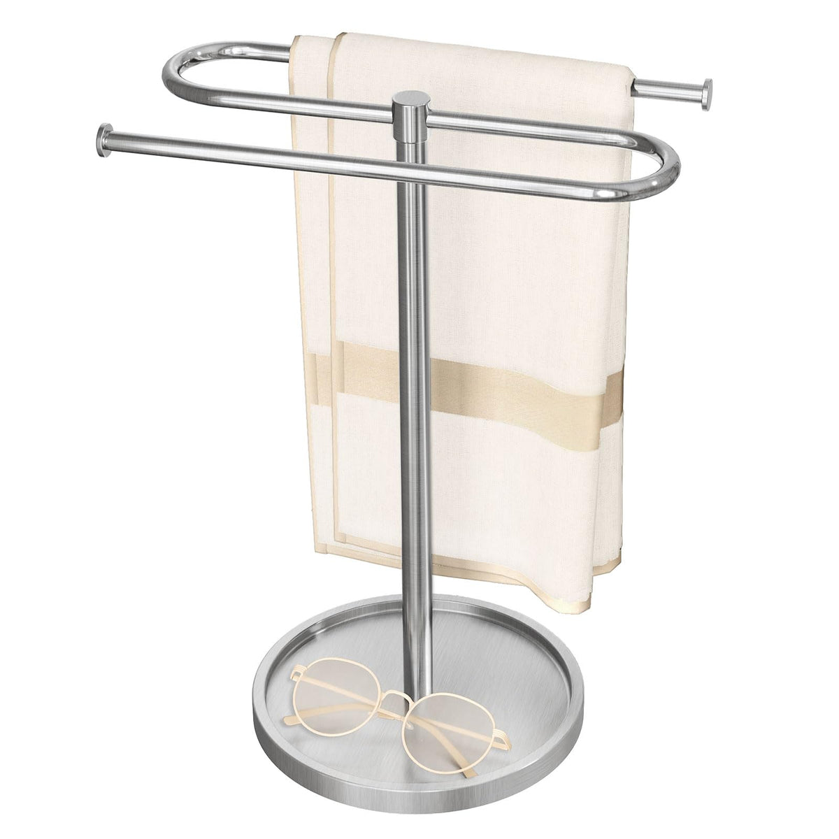 Bethom Hand Towel Holder Stand for Bathroom Countertop,S-Shape Bar,Black