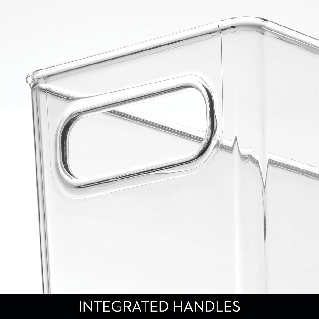 iDesign Slim Clear Plastic Bathroom Storage Bin, Tall Narrow