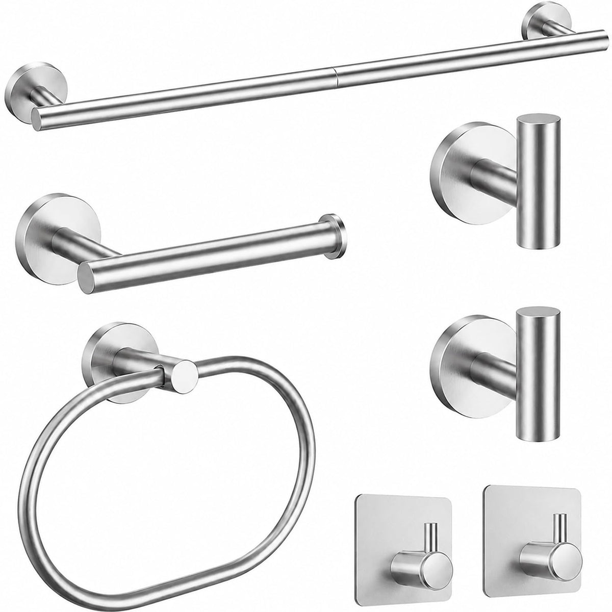 Brushed Gold Bathroom Accessories Set, 7 Pieces Gold Towel Bar Bathroom Hardware Set, 31.5 Inch Towel Racks for Bathroom, SUS304 Stainless Steel Bathroom Towel Holder Toilet Paper Holder Wall Mounted