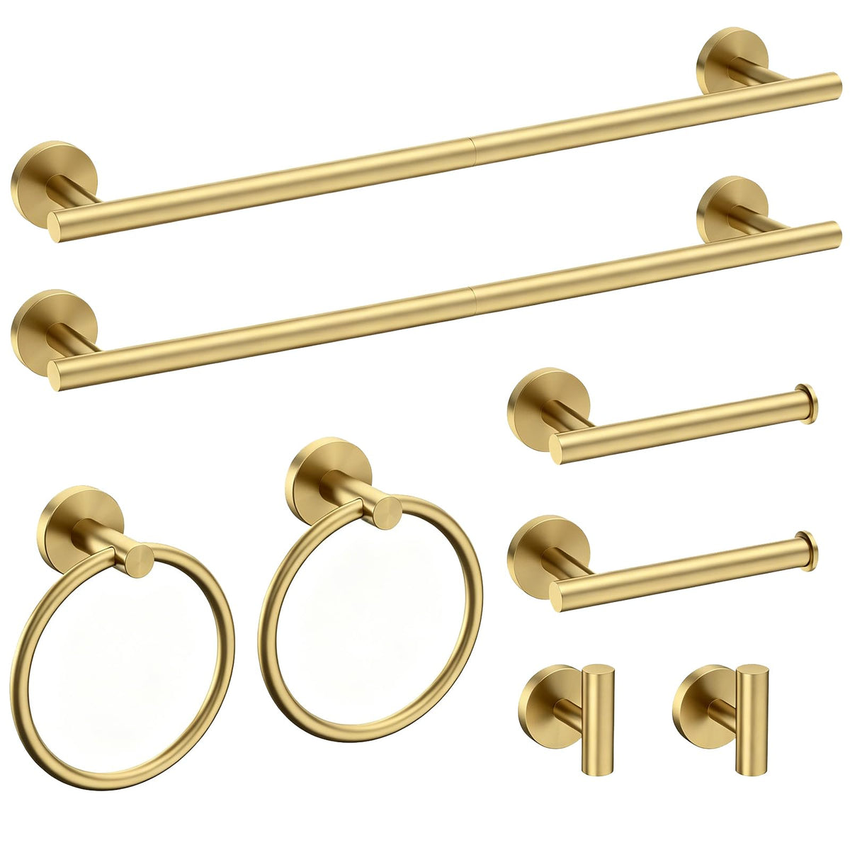 USHOWER 4PCS Matte Black Bathroom Accessories Set, 24-Inch Towel Bar Set