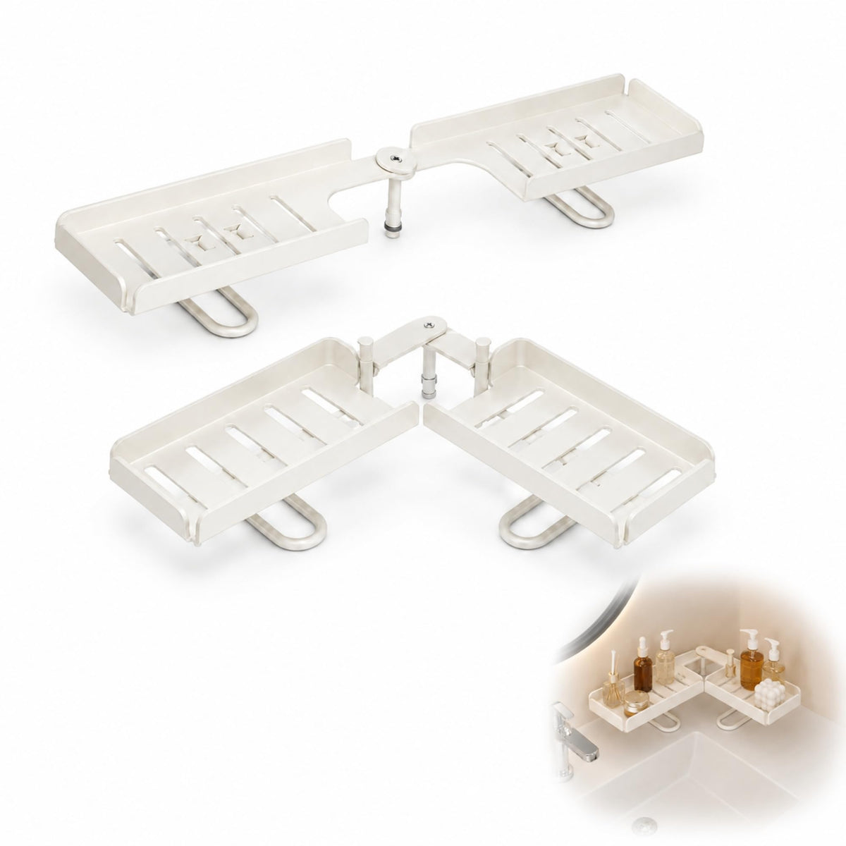 Foldable Over-the-Faucet Sink Organizer Shelf for Kitchen (2,Mix-S)