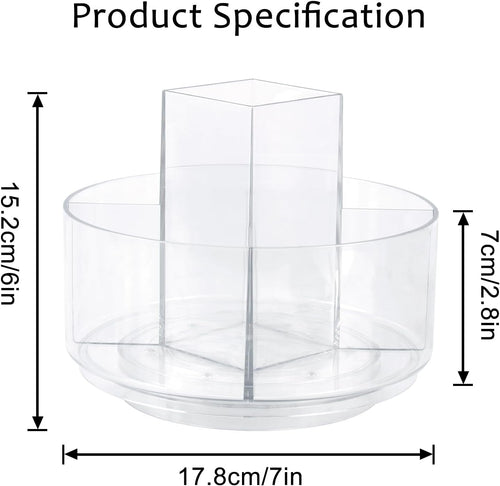 360° Rotating Makeup Organizer Clear Lazy Susan Organizer for Vanity, Cosmetic Display Cases for Bathroom Countertop, Makeup Storage Organizer, Desktop Dresser Sundries Storage Boxes