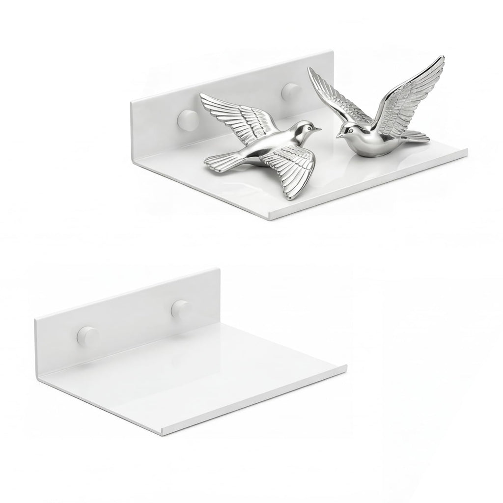 Z metnal Bathroom Shelf, Floating Shelves, Metal Display Wall Shelf, Aluminum, Wall Mounted, Matt Black,16 inch, 2 Pack