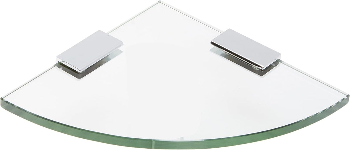 Spancraft 6" Quarter Round Glass with 2" Rectangle Clamp, Chrome Bracket