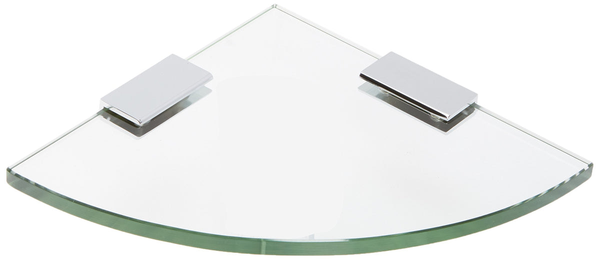 Spancraft 6" Quarter Round Glass with 2" Rectangle Clamp, Chrome Bracket
