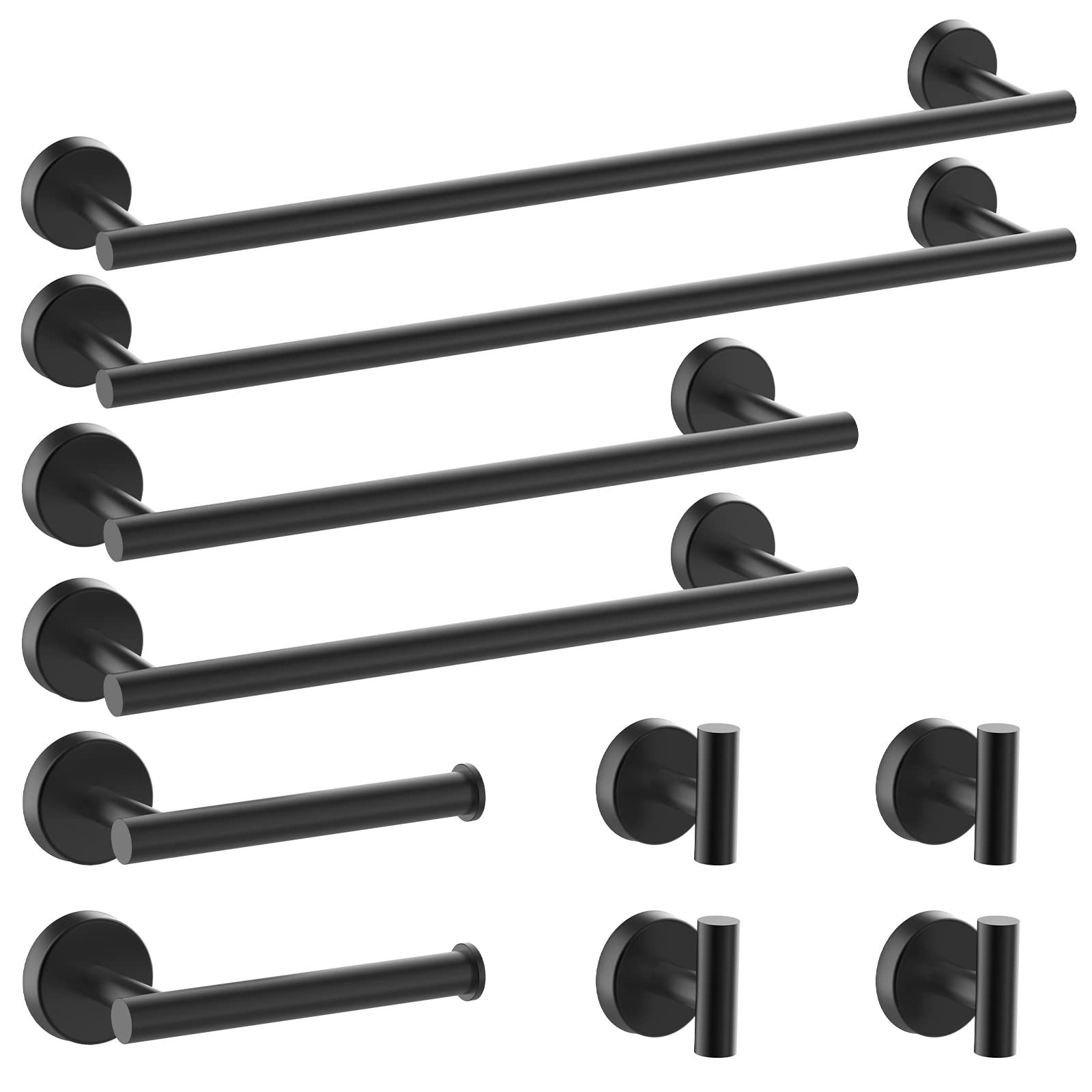 Newfun 10 Pieces Polished Chrome Bathroom Hardware Set 24 Inch