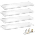 KOSHA 4 Pcs 13.25 Inch Acrylic Medicine Cabinet Shelves Replacement, High Clarity Clear Cabinet Shelf Organizer, 0.31" Thick Shatterproof Bathroom Wall Shelf Insert, Glass Shelf Alternative