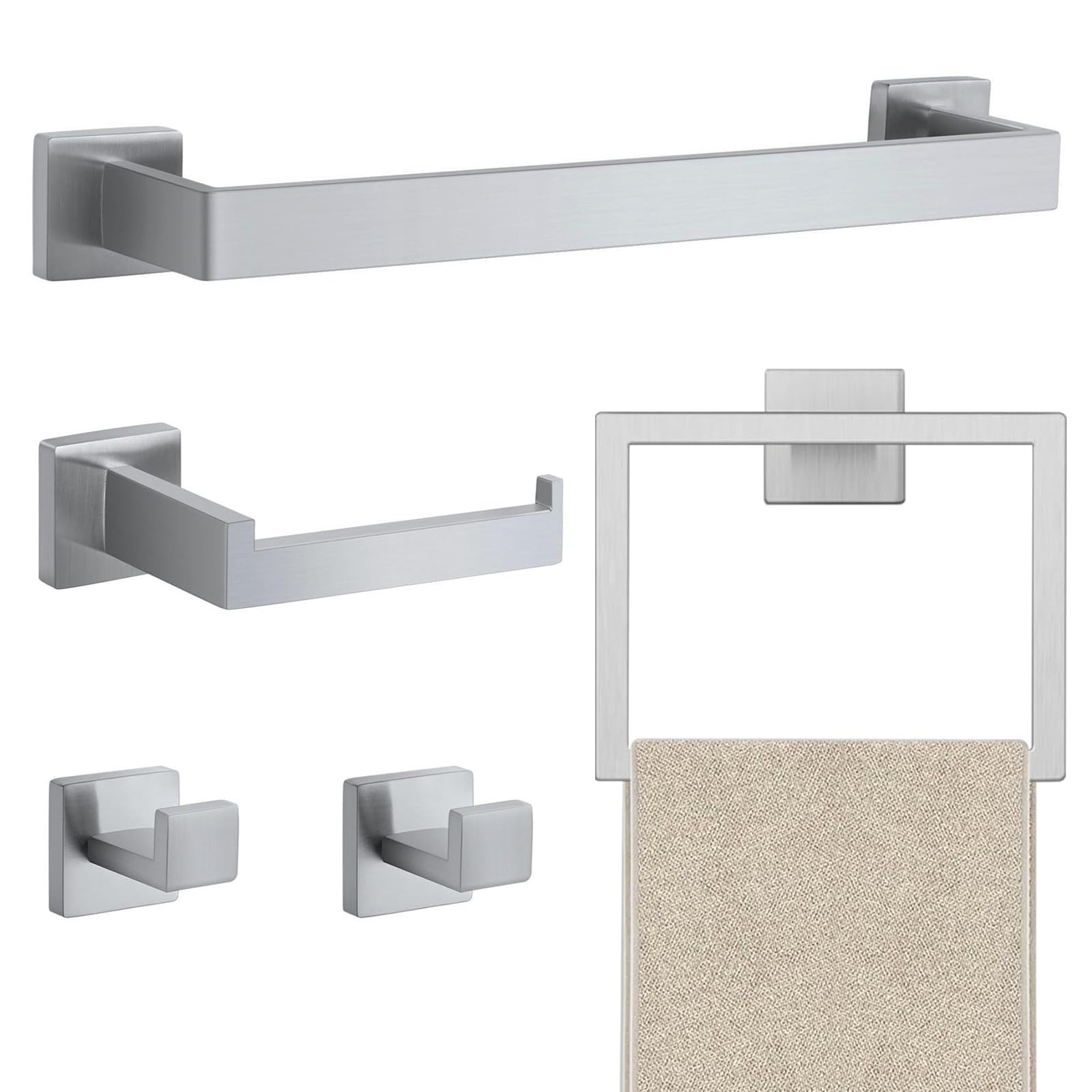 JOPOFI 10 Piece Towel Bar Set - 15.7Inch Bath Towel Holder - Matte Black
