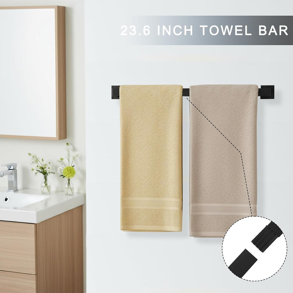 10-Pieces 24 Inch Stainless Steel Matte Black Bathroom Hardware Set