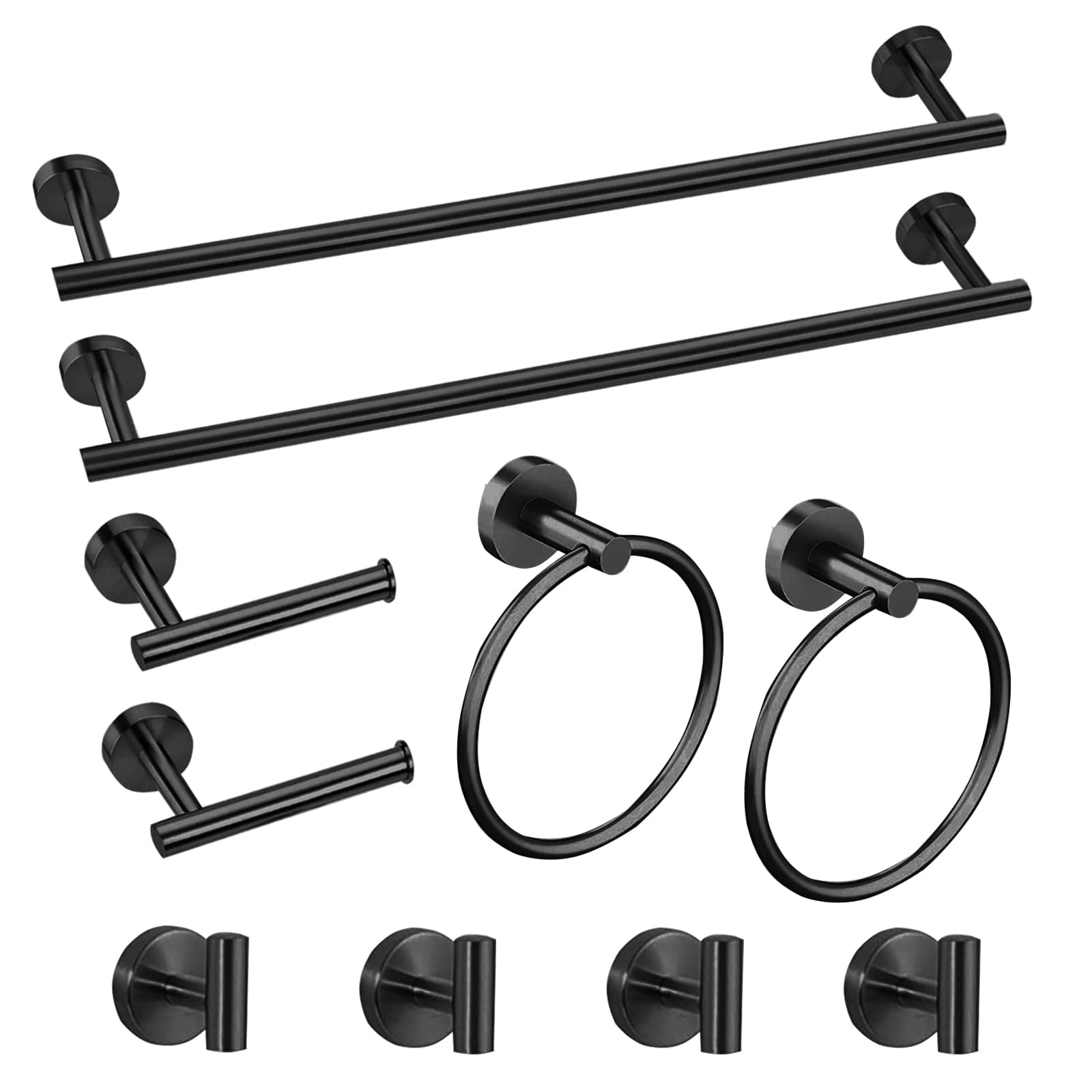 Cilee 10 Piece Brushed Nickel Bathroom Hardware Set, 24" 16" Towel Bar Set