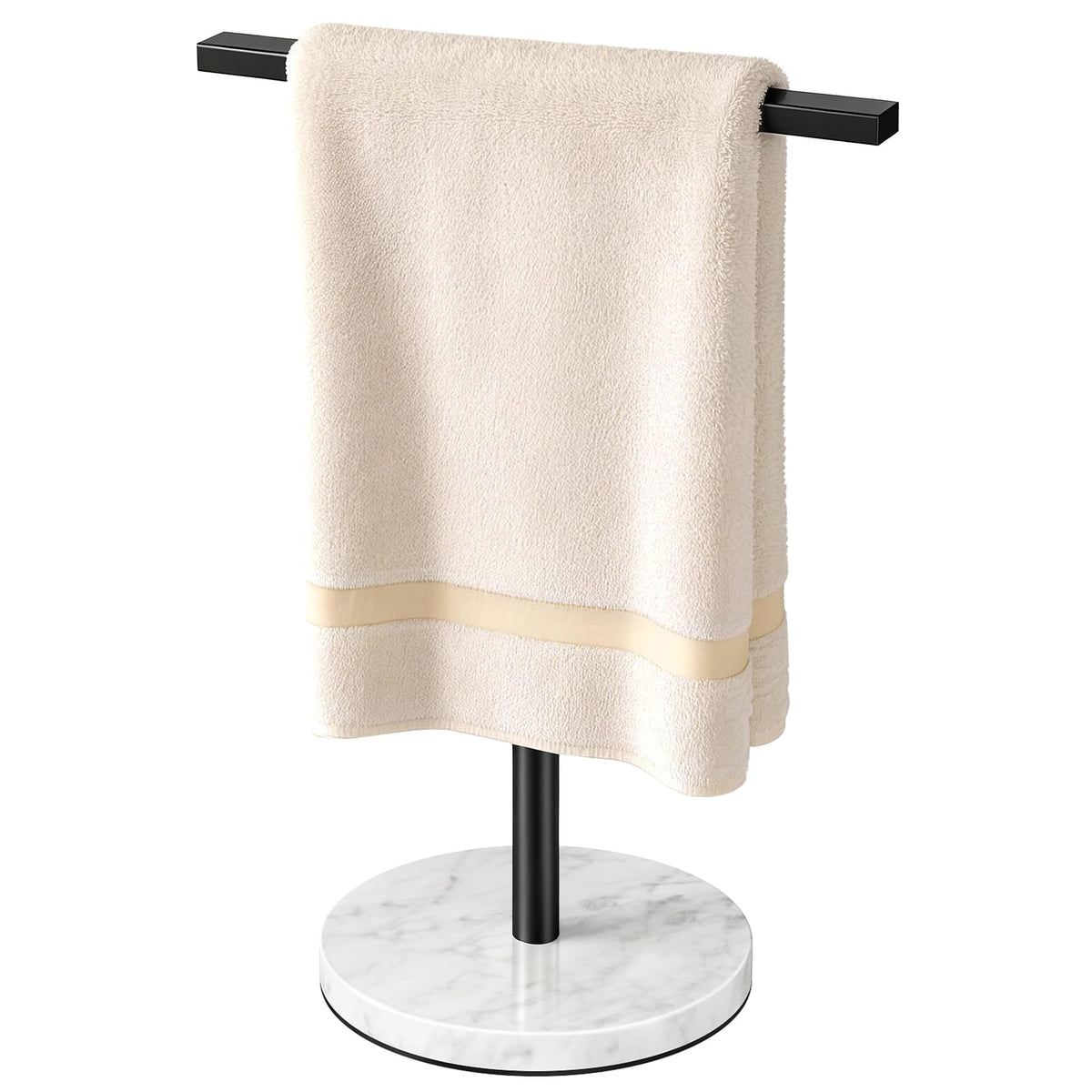Gypie Hand Towel Holder Stand Countertop T-Shape, Brushed Nickel
