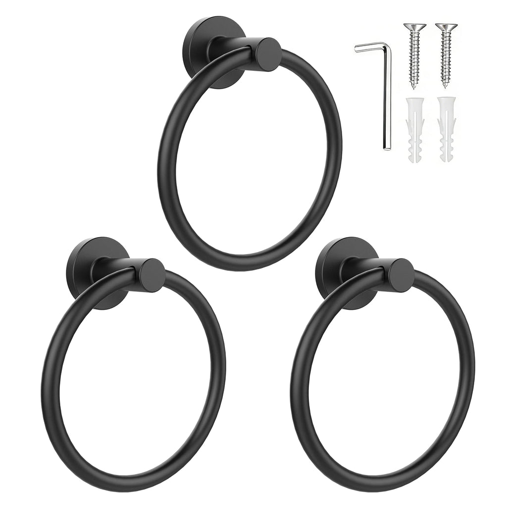 SetSail Towel Holder for Bathroom Wall Matte Black Towel Ring