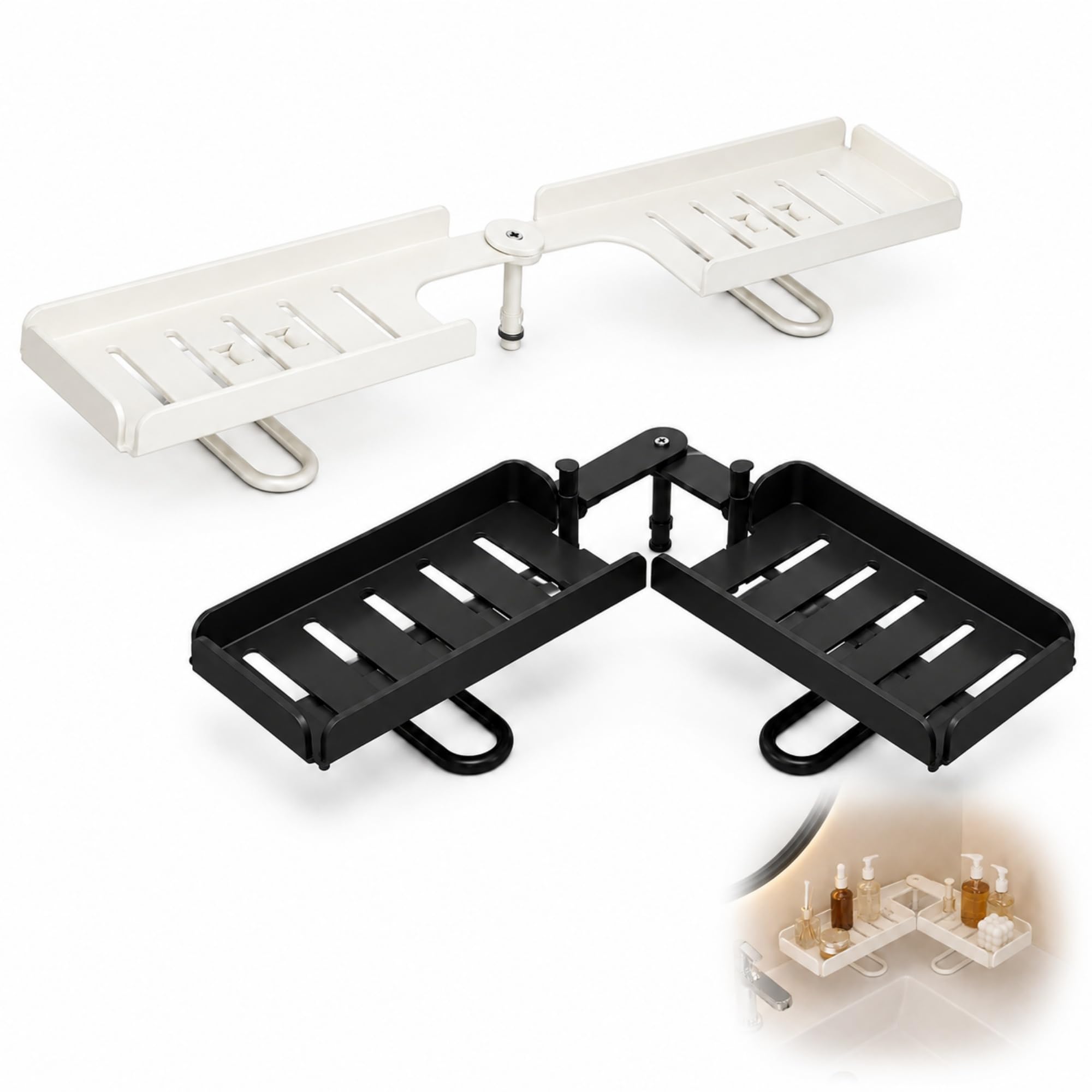 Foldable Over-the-Faucet Sink Organizer Shelf for Kitchen (2,Mix-S)